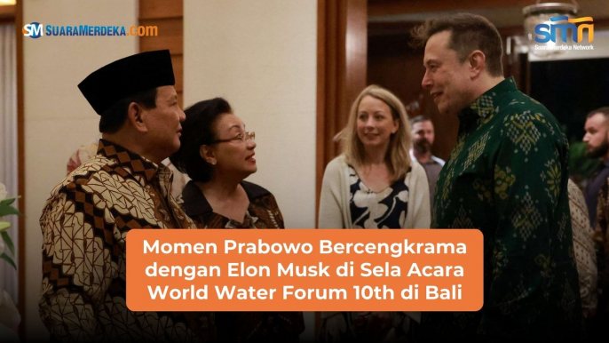 Momen Prabowo Bercengkrama dengan Elon Musk di Sela Acara World Water Forum 10th di Bali