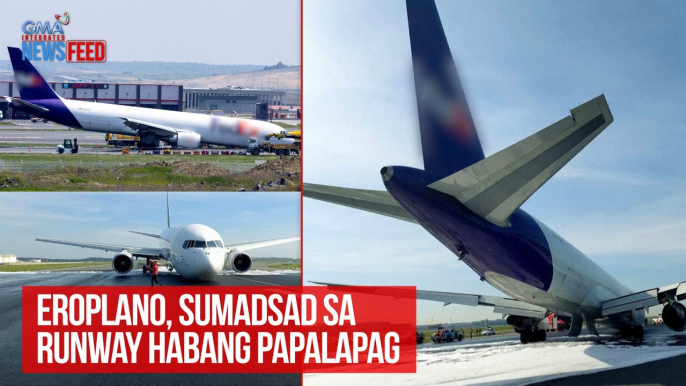 Eroplano, sumadsad sa runway habang papalapag | GMA Integrated Newsfeed