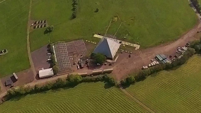 High-flying view sees Glastonbury festival taking shape