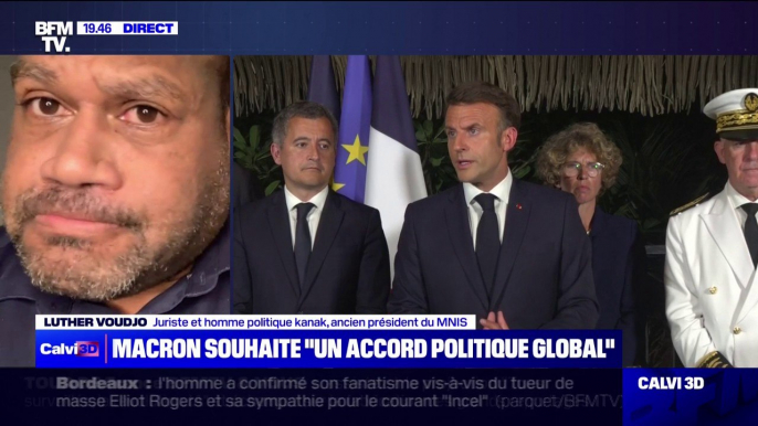 Visite d'Emmanuel Macron en Nouvelle-Calédonie: "Ça ne donne pas sur le fond des garanties pour la reprise du dialogue" estime Luther Voudjo, juriste et homme politique kanak