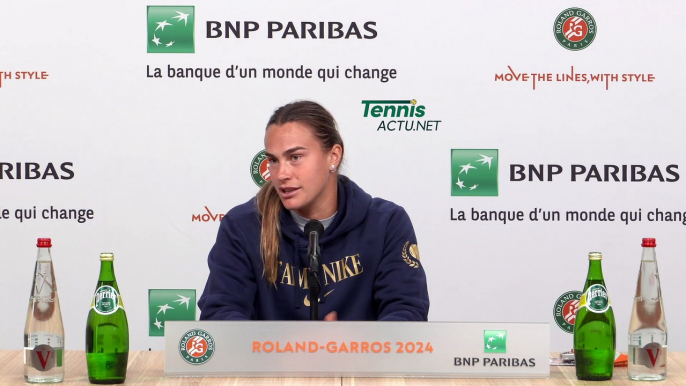 Tennis - Roland-Garros 2024 - Aryna Sabalenka : "This rivalry we have with Iga Swiatek is great"