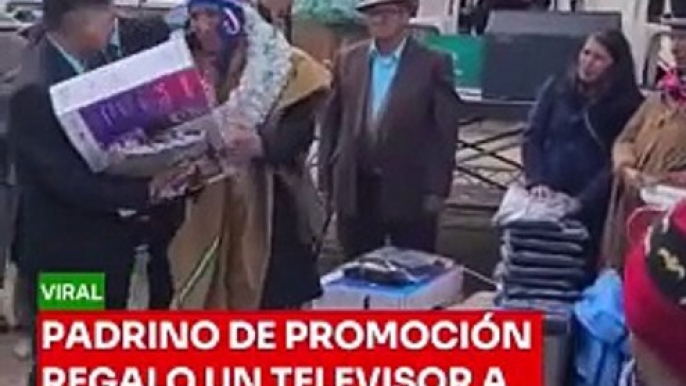 Lo nombran padrino de promoción y sorprendió con los regalos para los estudiantes