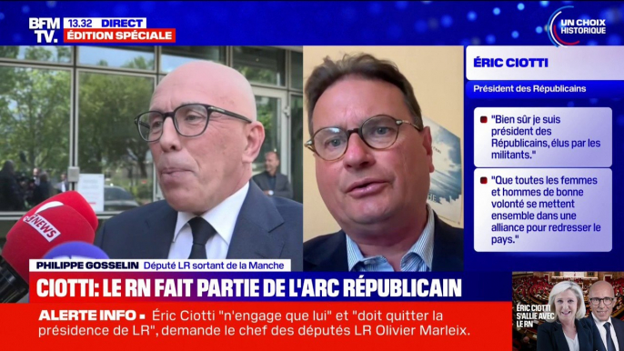 "Il n'en est pas question": Philippe Gosselin (LR) ne soutient pas l'accord entre le RN et les LR pour les législatives