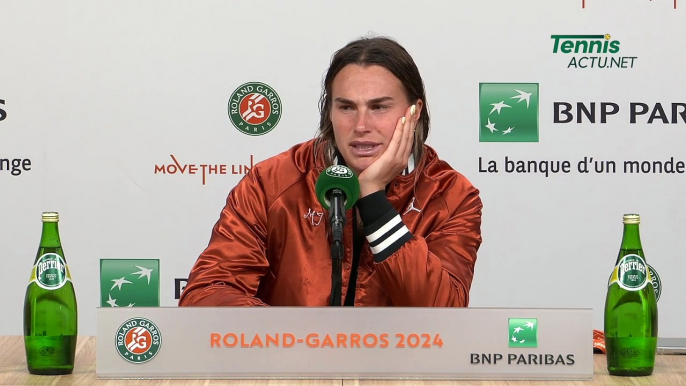 Tennis - Roland-Garros 2024 - Aryna Sabalenka : "I felt sorry for Anastasia Popatova against Iga Swiatek"