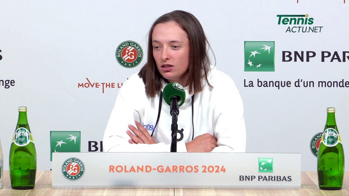 Tennis - Roland-Garros 2024 - Iga Swiatek : "It's just nice that anybody would compare me to Steffi Graf (smiling)"