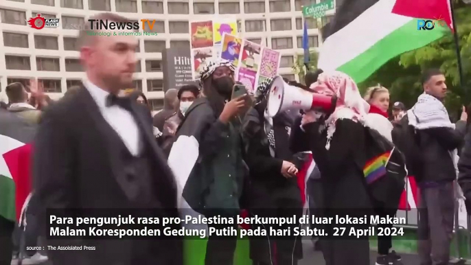 Pengunjuk Rasa pro-Palestina di White House correspondents' dinner