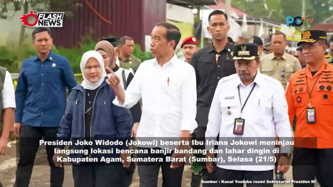 Presiden Jokowi dan Ibu Iriana mengunjungi lokasi banjir bandang dan lahar dingin