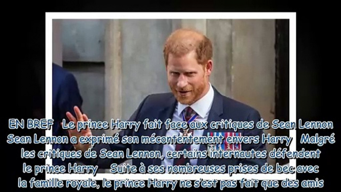 Prince Harry  le fils de John Lennon sort l’artillerie lourde, “c’est un idiot !”