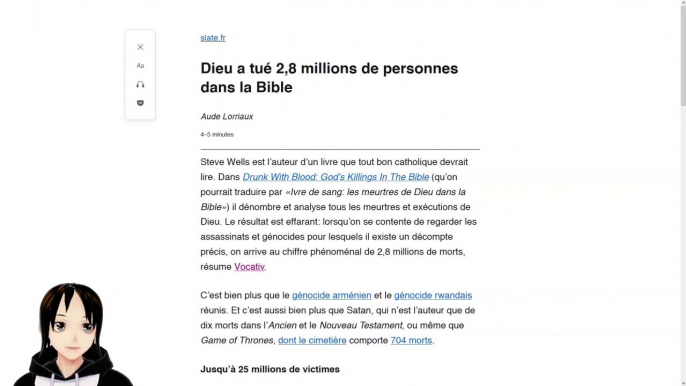 Lecture - Dieu a tué 2,8 millions de personnes dans la Bible - Slate