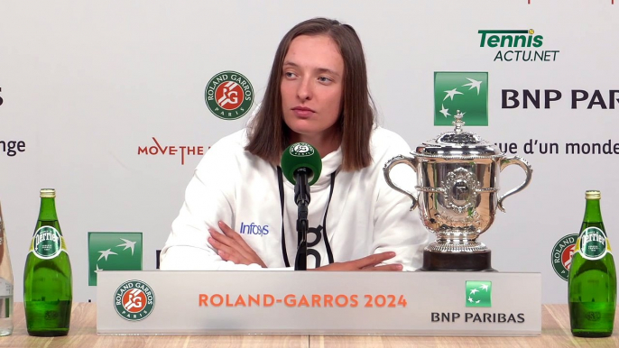 Tennis - Roland-Garros 2024 - Iga Swiatek : "I had, like, less drama compared to last year, and I could really just enjoy life"