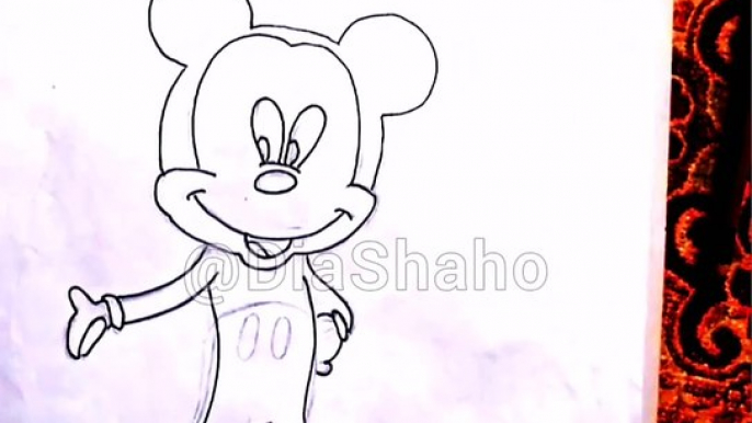 how to draw the painting of mickey mouse by Dia Shah