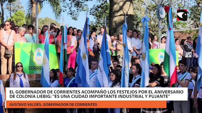 El gobernador de Corrientes acompañó los festejos por el aniversario de Colonia Liebig: "Es una ciudad importante industrial y pujante"