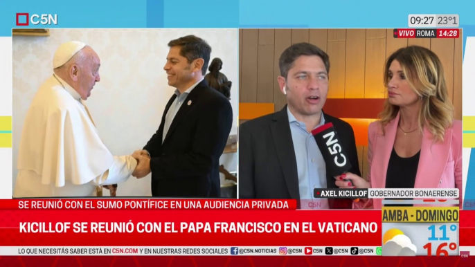 Kicillof luego de reunirse con el Papa Francisco: "Su voz es muy importante y muchas veces está sola"