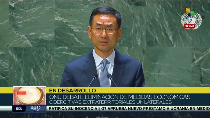 China rechaza medidas coercitivas unilaterales en debate de la ONU