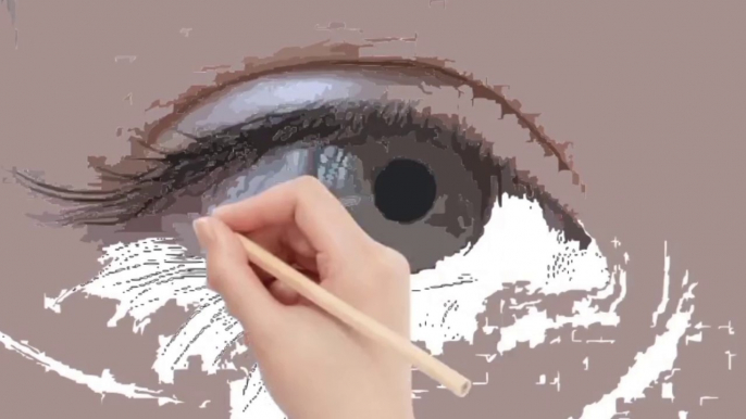 How to draw a realistic eye with colored pencils