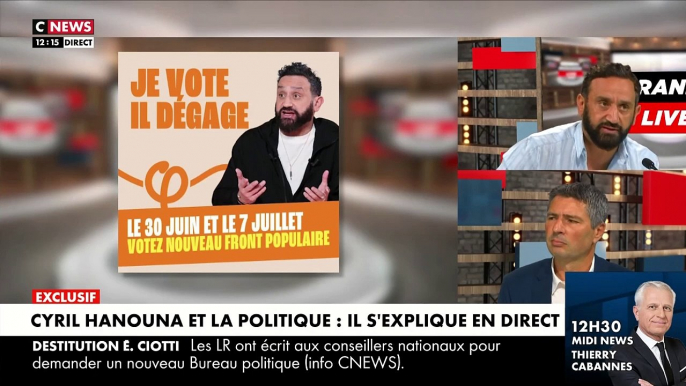 EXCLU - Cyril Hanouna dans "Morandini Live": "Le Front Populaire a eu des messages extrêmement antisémites depuis les attaques du 7 octobre et des mots très durs" - Regardez