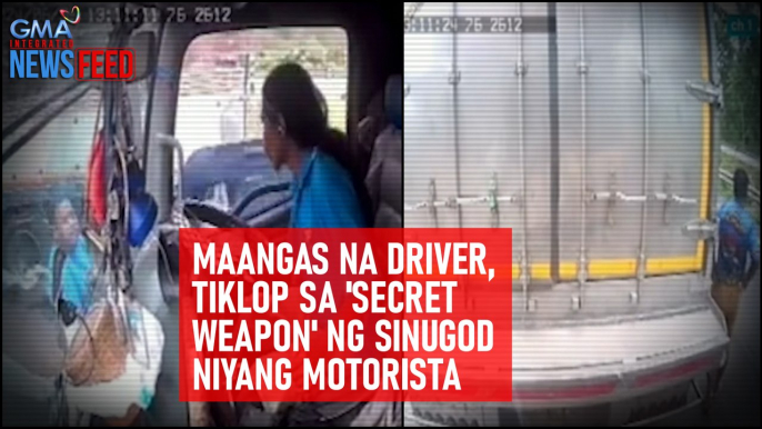 Maangas na driver, tiklop sa 'secret weapon' ng sinugod niyang motorista | GMA Integrated Newsfeed