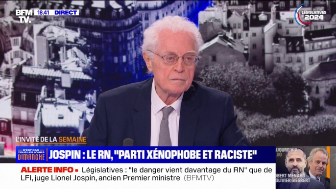 Lionel Jospin réagit aux propos de Serge Klarsfeld sur le RN: "Nos compatriotes juifs ne seront jamais protégés par un parti xénophobe, par un parti raciste"