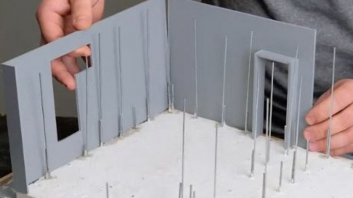 Building miniature model of a dream house with tiny bricks & cement!