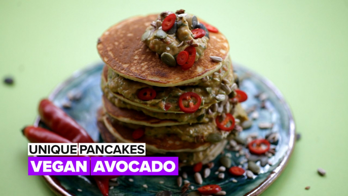 Unique pancakes: Vegan pancakes with avocado