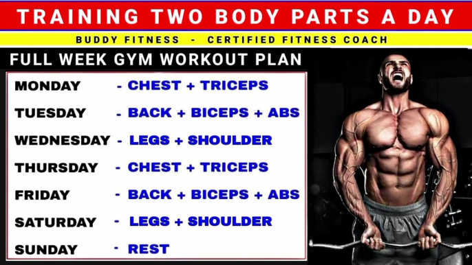 Body Part A Day Workout Plan | Body part workout schedule | gym tips fitness workout