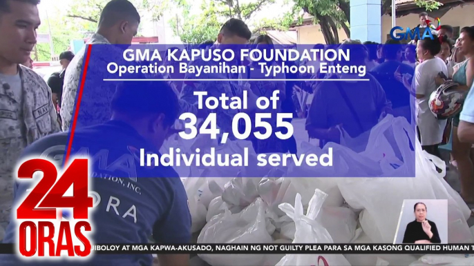 34,055 apektado ng bagsik ng bagyong Enteng, natulungan ng GMA Kapuso Foundation | 24 Oras