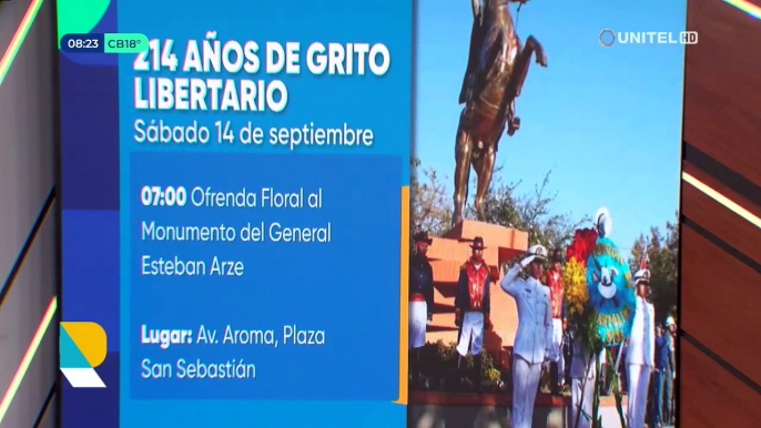 Conozca la agenda oficial de los actos centrales por los 214 años de Gesta Libertaria de Cochabamba