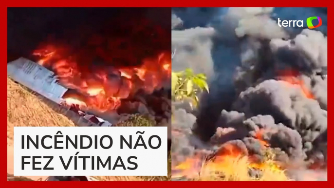 Incêndio destrói depósito de pneus no Distrito Federal