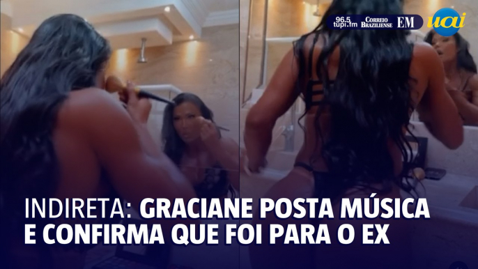 Gracyanne posta música com indireta para Belo