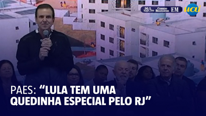 Eduardo Paes devolve elogios a Lula durante evento