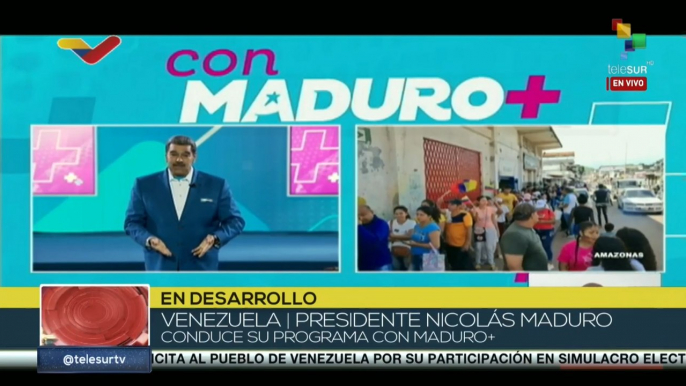 Presidente Nicolás Maduro felicita a teleSUR por cobertura en simulacro electoral