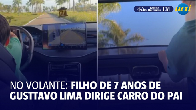Vídeo mostar filho de 7 anos de Gusttavo Lima dirigindo carro