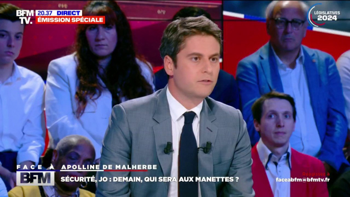 Gabriel Attal: "Les formations politiques doivent toutes garantir par leur discours une forme de calme, d'ordre et d'apaisement"