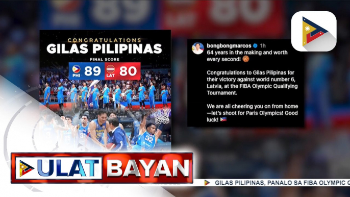 PBBM, pinuri ang panalo ng Gilas