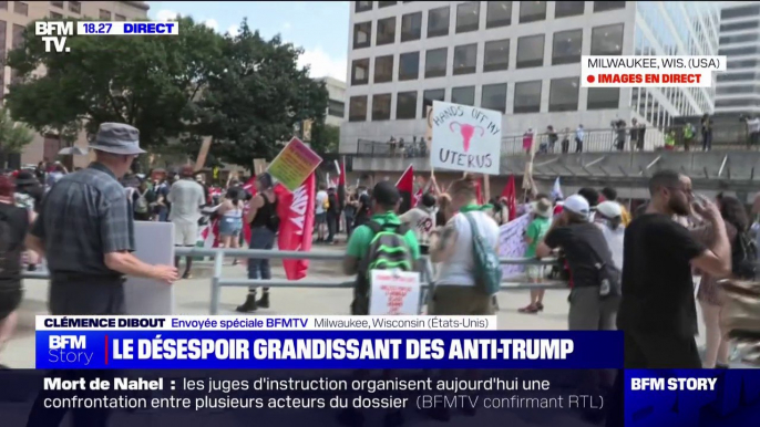 Des manifestants anti-Trump rassemblés à Milwaukee où va se tenir la convention républicaine