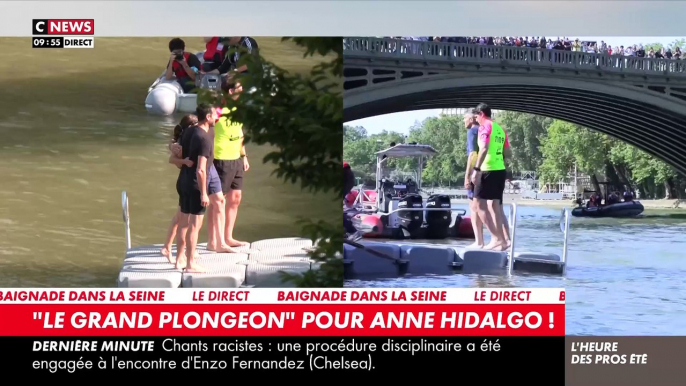 JO de Paris: Découvrez les images de la maire de Paris Anne Hidalgo qui vient de se baigner dans la Seine avec le président du comité d'organisation Tony Estanguet - VIDEO