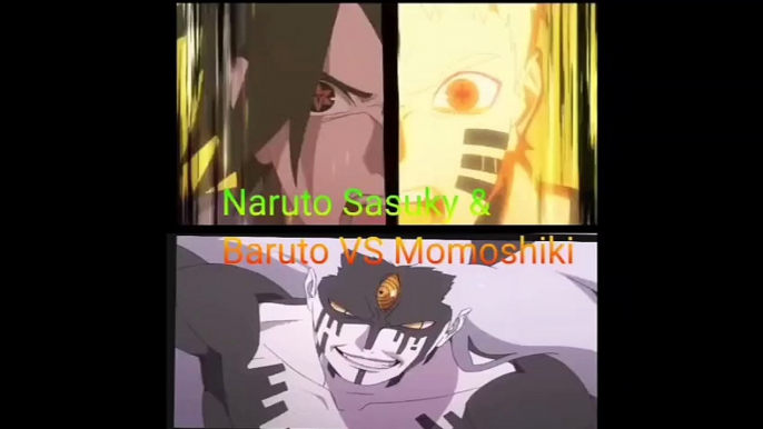 Naruto , sasuky & Baruto fight with momoshiki part 1