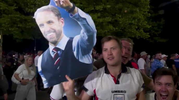 England fans celebrate reaching Euro 2024 final