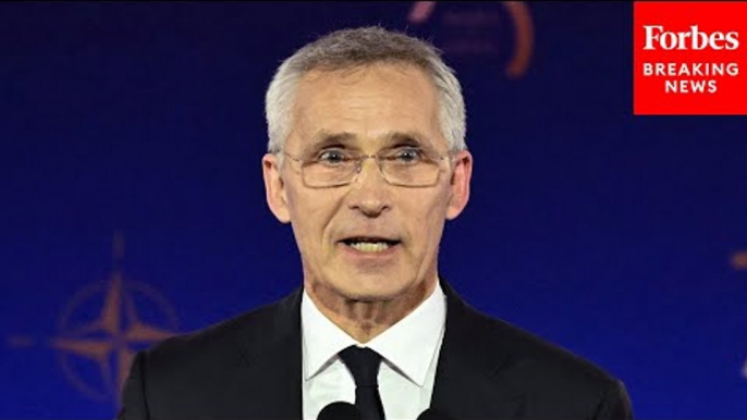 Secretary General Jens Stoltenberg Addresses The 2024 NATO Summit In Washington DC