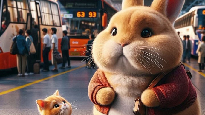 Rabbit and cat journey