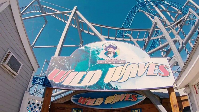 Front Row POV of Wild Waves Roller Coaster in Ocean City, NJ / Playland's Castaway Cove Park