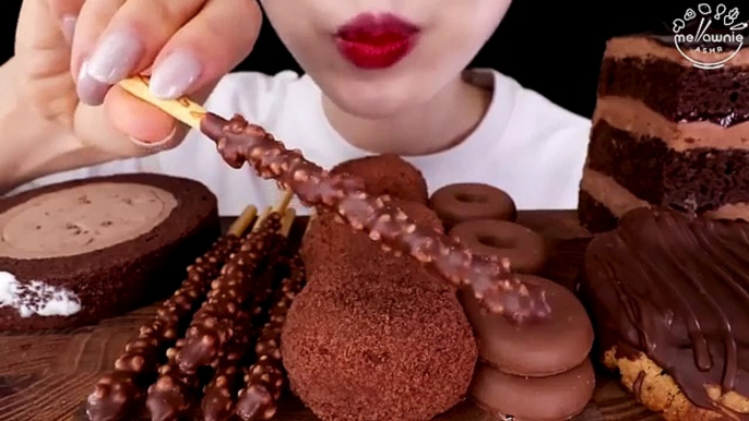 ASMR CHOCOLATE PARTY * ICE CREAM, MOCHI, TICO, CAKE, TWIX COOKIE, SNACK CHOCOLATE DESSERT MUKBANG * EATING｜MUKBANG