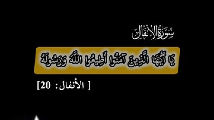 يَا أَيُّهَا الَّذِينَ آمَنُوا أَطِيعُوا اللَّهَ وَرَسُولَهُ وَلَا تَوَلَّوْا عَنْهُ وَأَنتُمْ تَسْمَعُونَ [ الأنفال: 20]