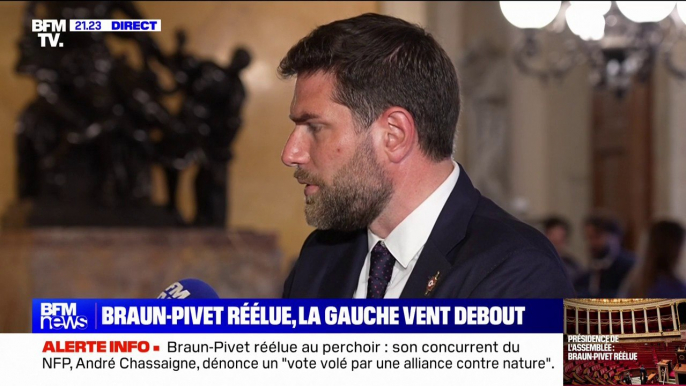 Yaël Braun-Pivet réélue à la présidence de l’Assemblée: "Il s'agissait de tenir (nos) engagements vis-à-vis de nos électeurs et faire barrage à LFI et ses alliés", explique Vincent Jeanbrun (Droite républicaine)