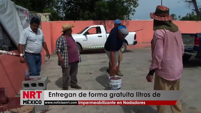 Entregan de forma gratuita litros de impermeabilizante en Nadadores   _  NRT noticias