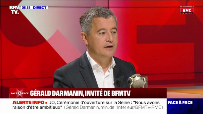 JO 2024: Gérald Darmanin confirme l'interpellation d'un "citoyen russe", soupçonné "d'organiser des opérations de déstabilisation"