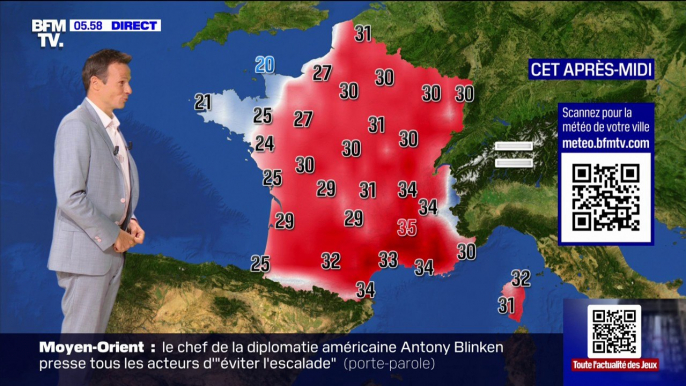 De la pluie sur le Finistère et des orages dans les Pyrénées Orientales mais du soleil sur le reste de la France, avec des températures comprises entre 20°C et 35°C... La météo de ce mardi 6 août