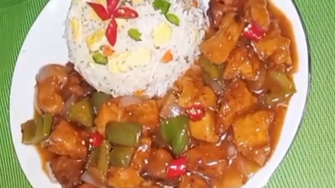 Chicken Manchurian Fried Rice | Fried Rice with Chicken Manchurian | Popular Indo-Chinese Dish | Spicy Chicken Manchurian with Fried Rice | Fried Rice and Chicken Manchurian | Indo-Chinese Cuisine | Fried Rice with Chicken Manchurian Gravy Recipe