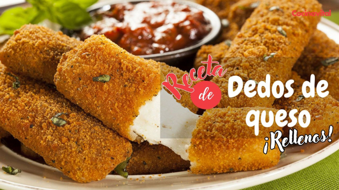 Receta de dedos de queso rellenos y empanizados