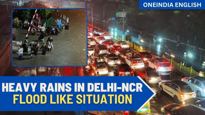 Delhi Rains: Traffic Mayhem in Delhi-NCR as Heavy Rains Prompt Red-Alert | Watch